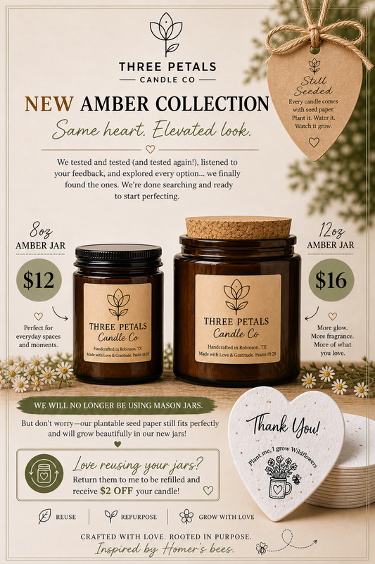 ✨ Amber Glass Collection with Cork Lid – 13oz