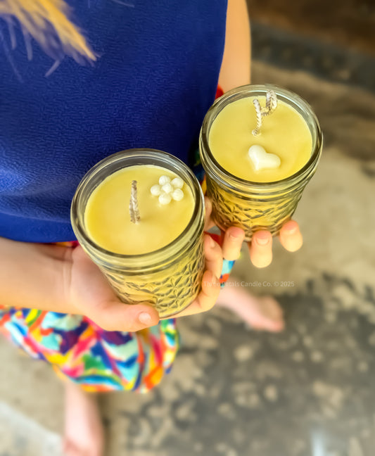 🍯 Homer’s Honey – Soy & Beeswax Legacy Candle 8oz With Seed Paper Heart to Plant in Mason Jar Later