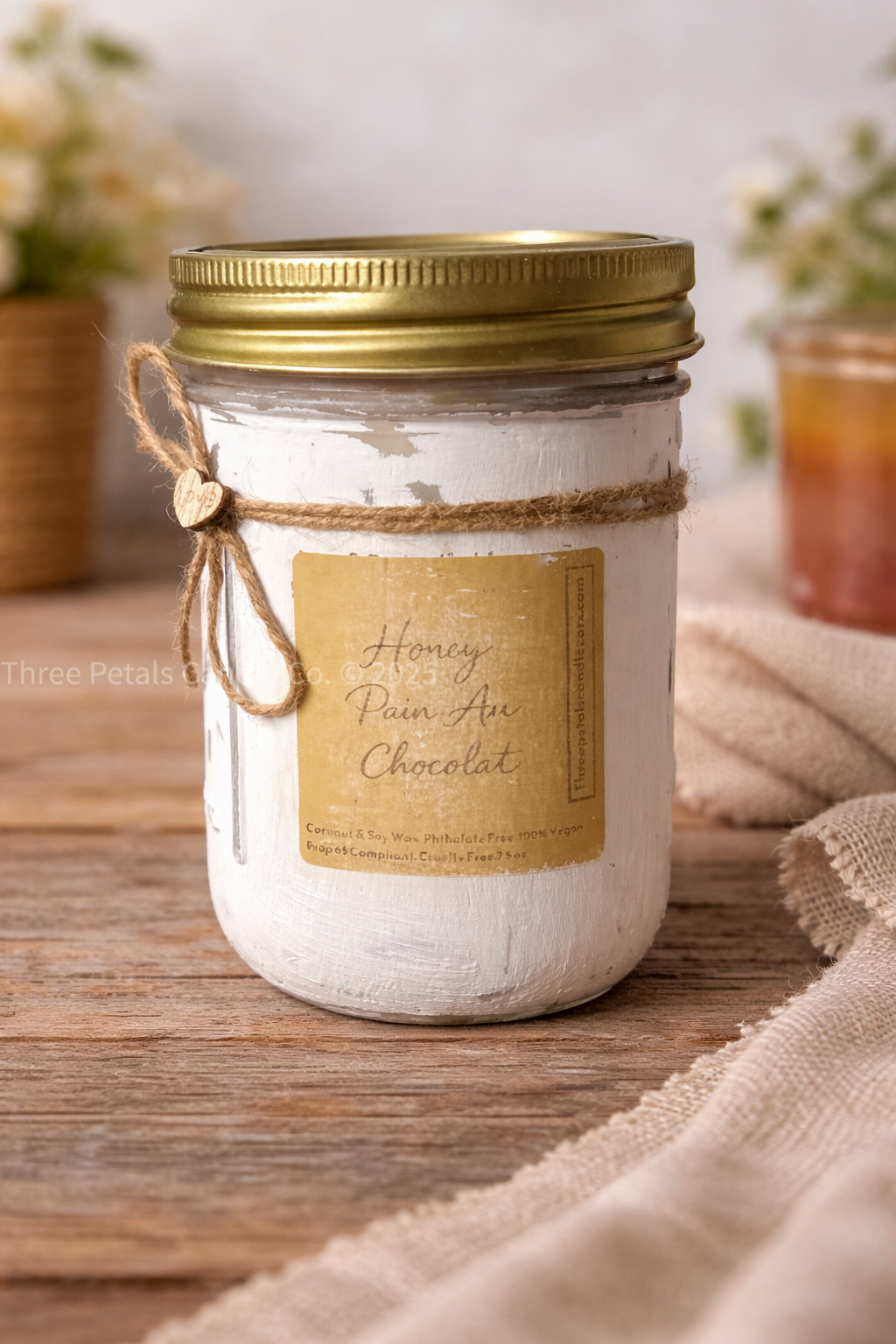 Honey Pain au Chocolat available in half pint for $15 or pint size mason jars for $28. These come with a plantable seat paper to reuse the mason jars.