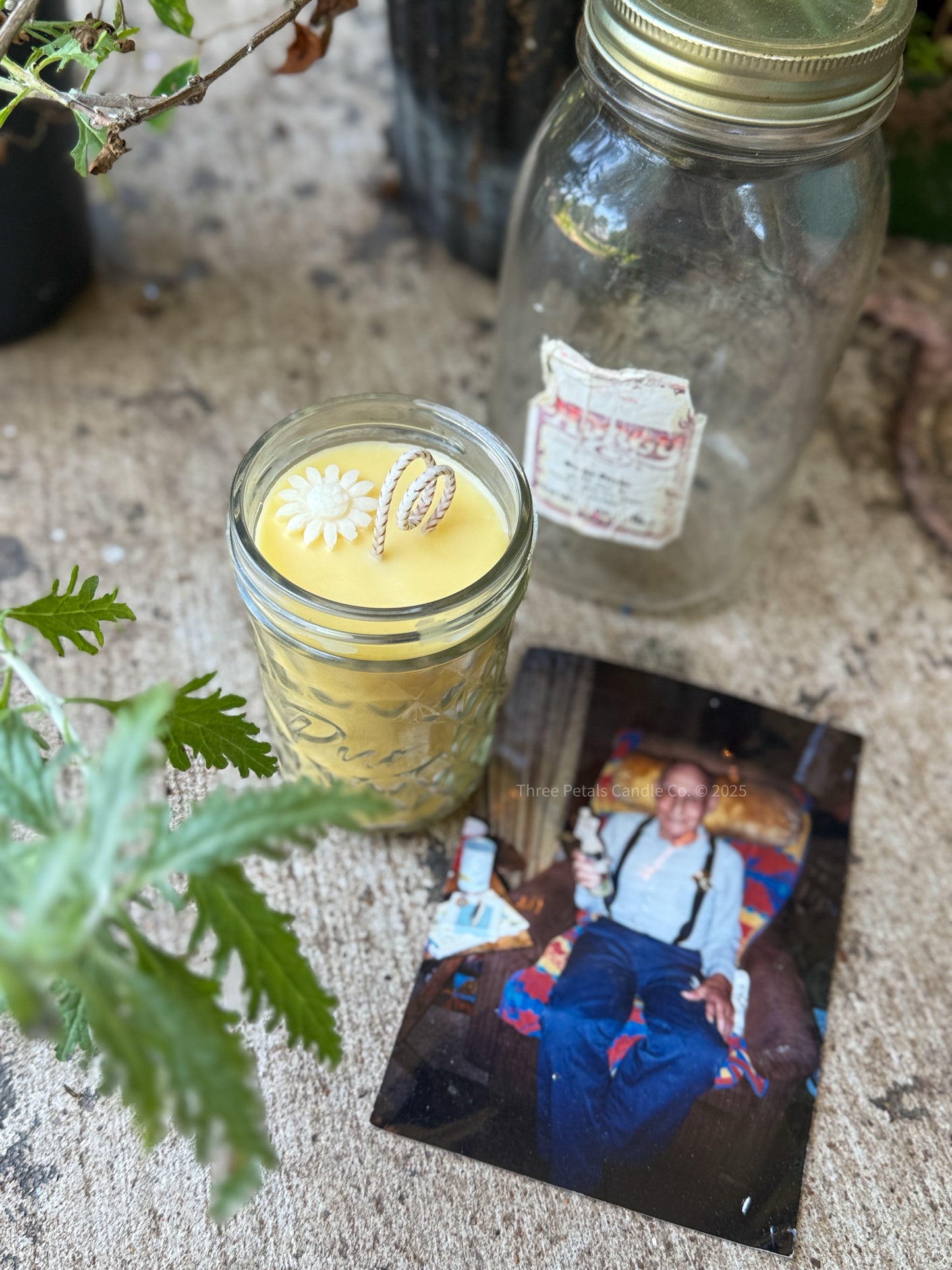 🍯 Homer’s Honey – Soy & Beeswax Legacy Candle 8oz With Seed Paper Heart to Plant in Mason Jar Later