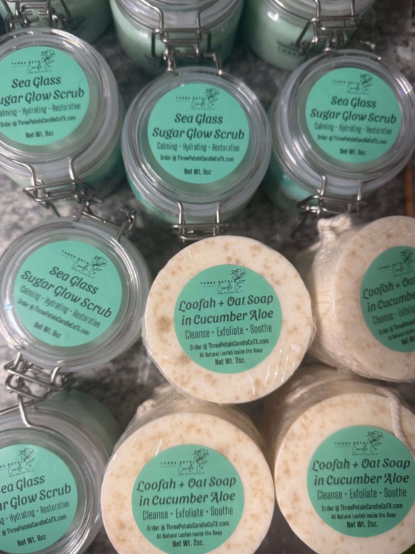 Loofah + Oat Soap on a Rope in Cucumber Aloe