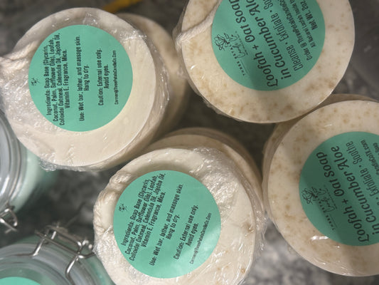 Loofah + Oat Soap on a Rope in Cucumber Aloe