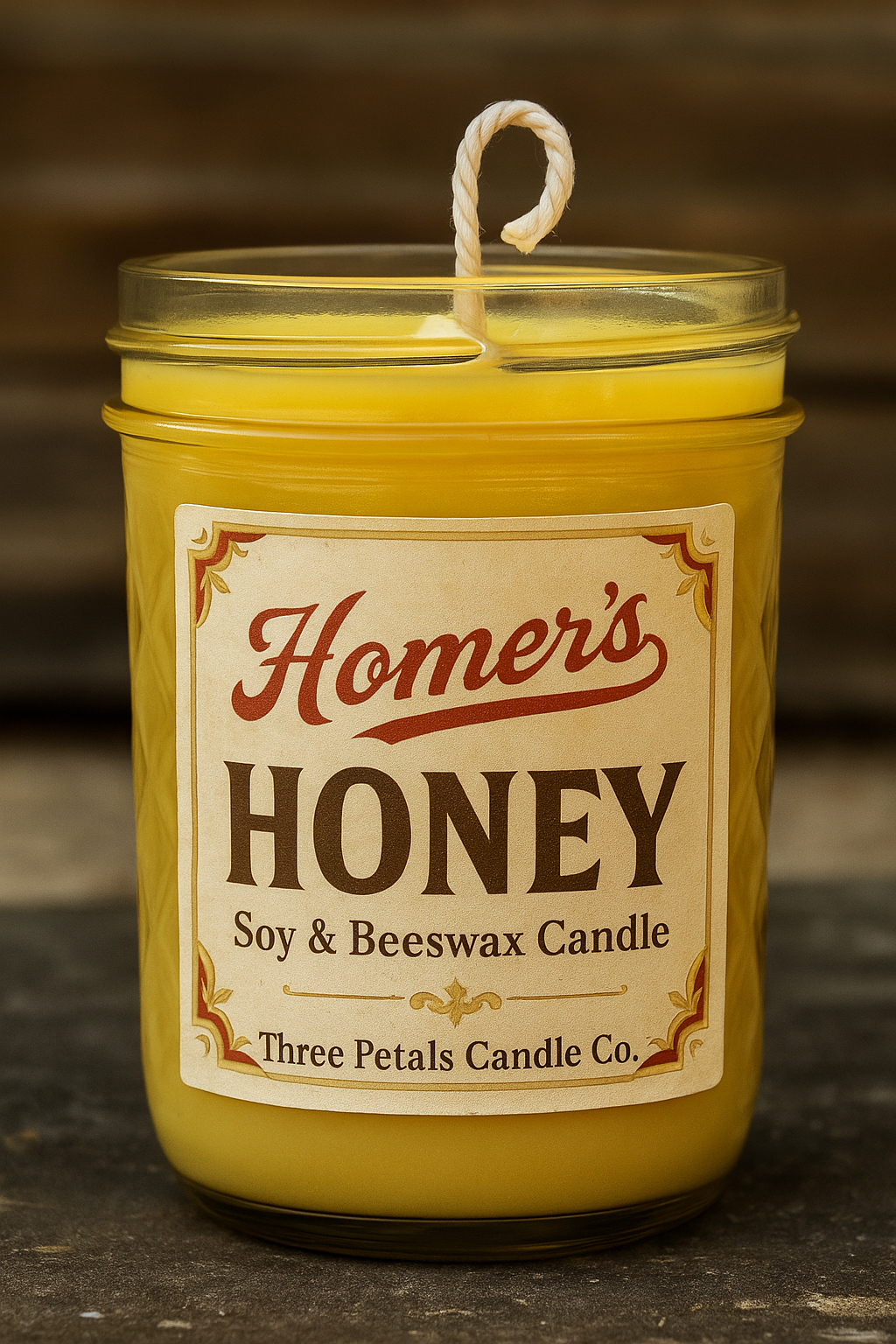 🍯 Homer’s Honey – Soy & Beeswax Legacy Candle 8oz With Seed Paper Heart to Plant in Mason Jar Later