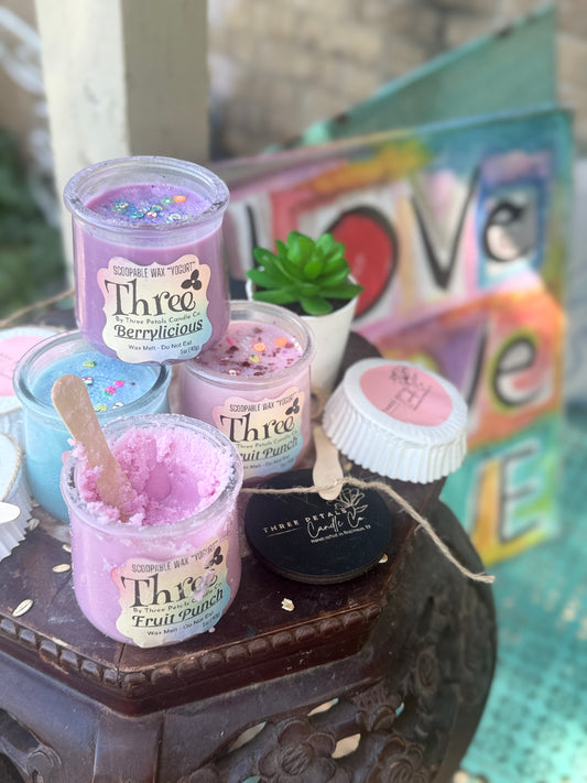 Three™ Scoopable Wax “Yogurt” – Passion Flower | Berrylicious | Fruit Punch (5oz)